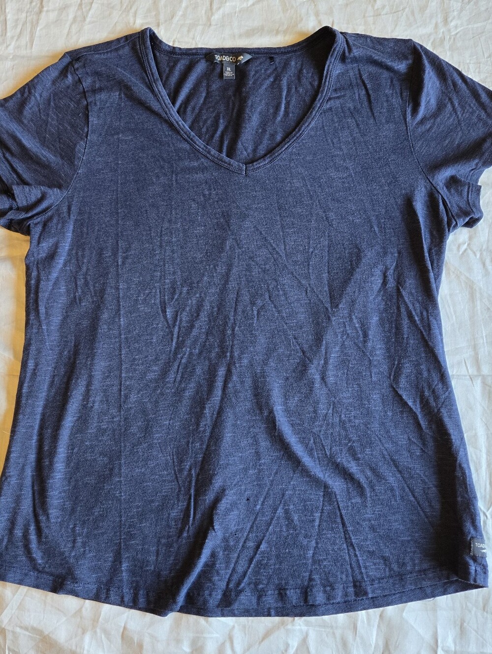 Toad&Co Navy V-Neck Short Sleeve Tee